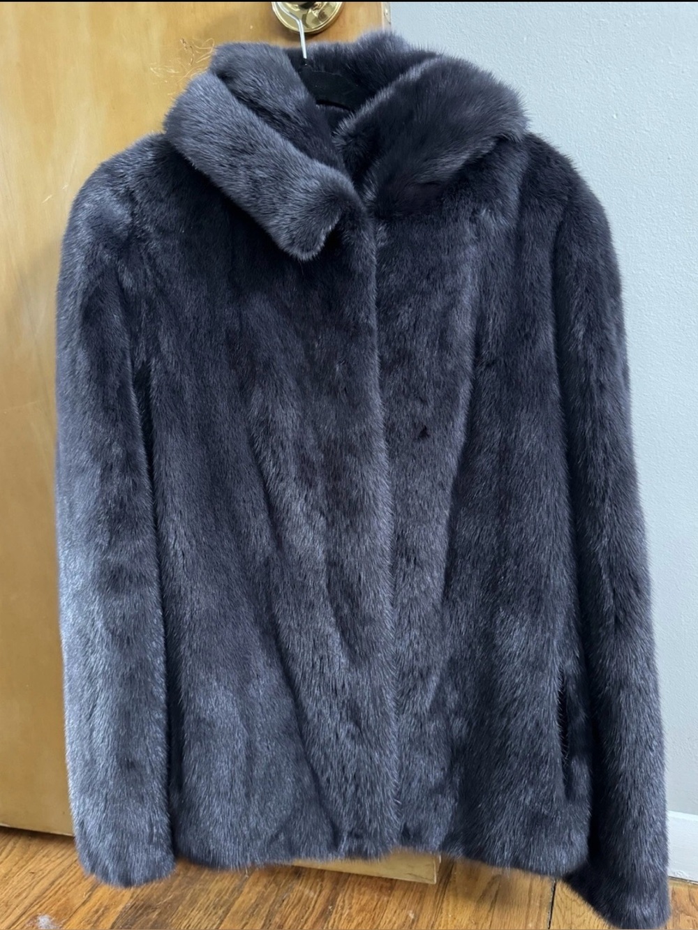 Brand New Genuine Mink Fur Coat with Hood